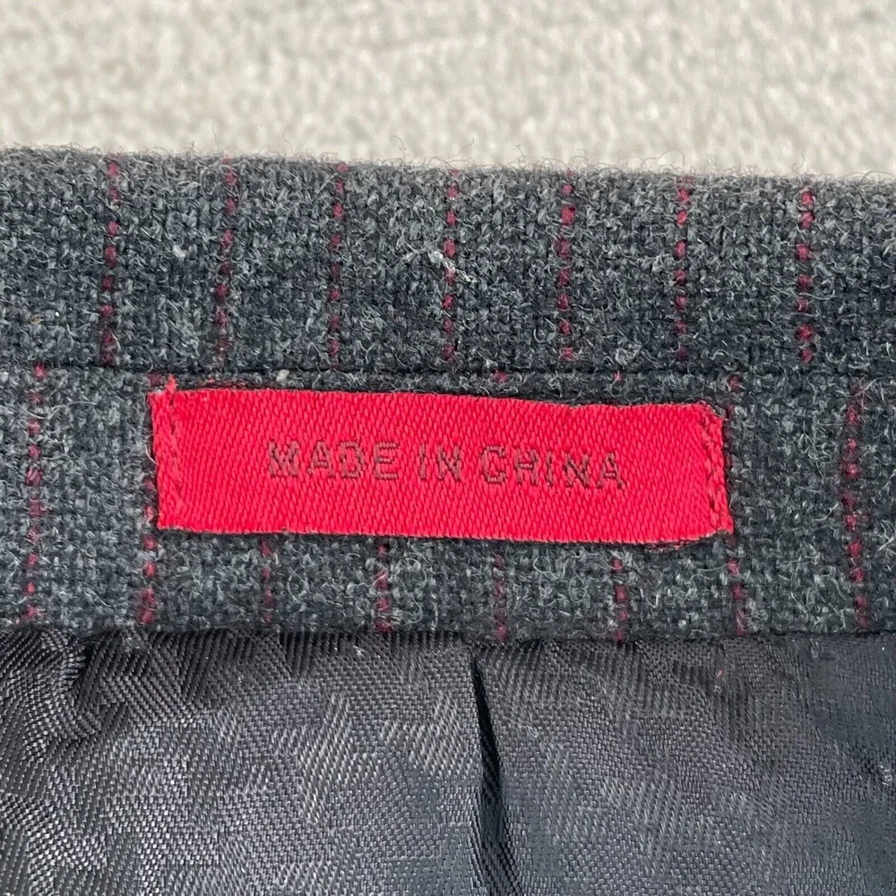 John Varvatos Sports‎ Coat Blazer Men 40R Grey Striped Wool Blend 2 Button Front